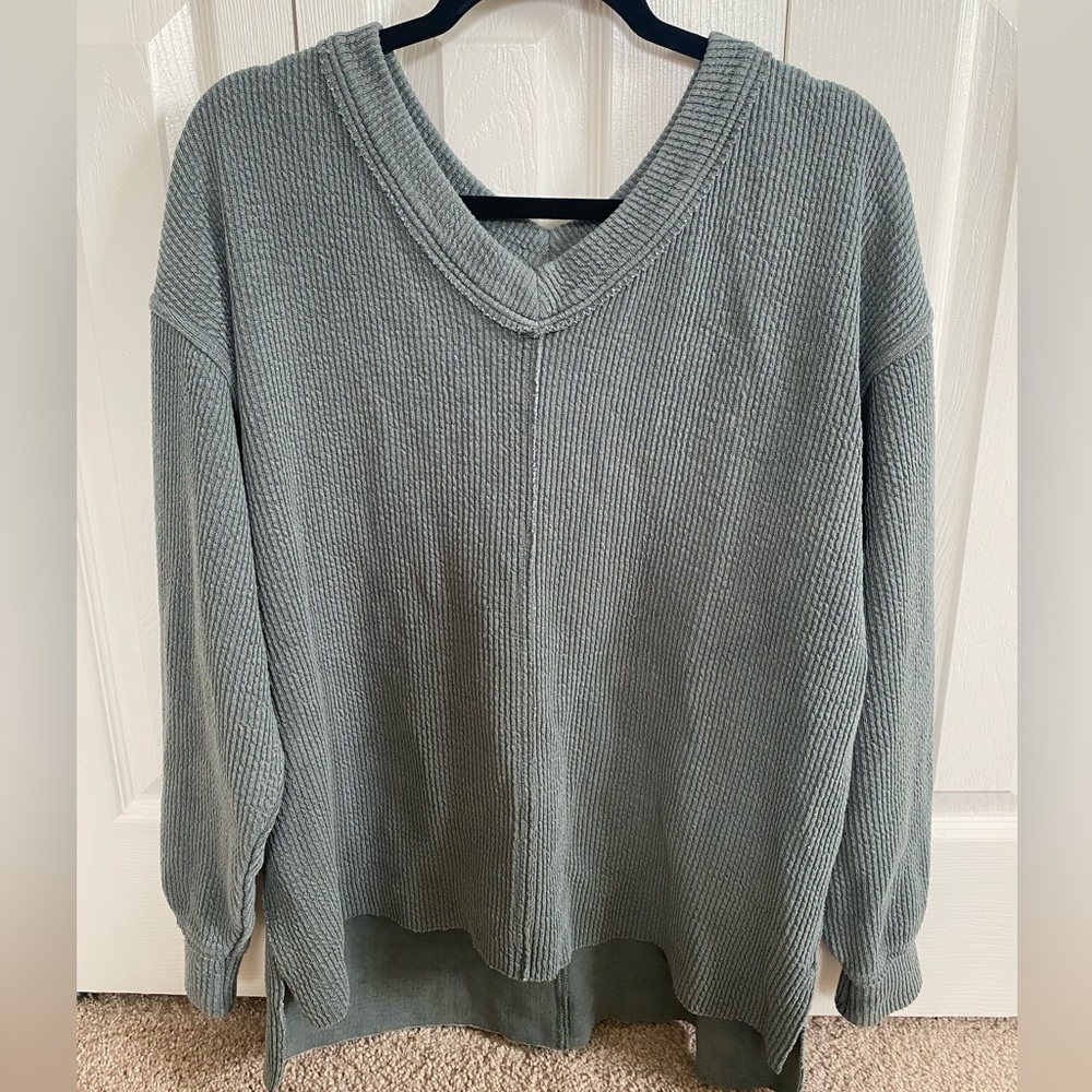 Aerie Thick Oversizes Textured V-Neck Sweater